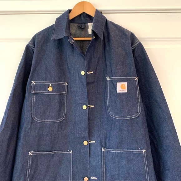 Carhartt Vintage Denim Chore Coat Jacket Size 42 USA Union Made 1980s Excellent! - Picture 3 of 11